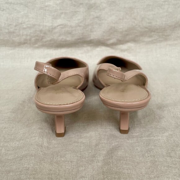 SOLD - Slingback Kitten Heels with Pointed Toe | Nude | Size 8 - Picture 4 of 8